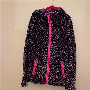 Lands' End Kids Multicolor Puffer Jacket with Pink Zipper